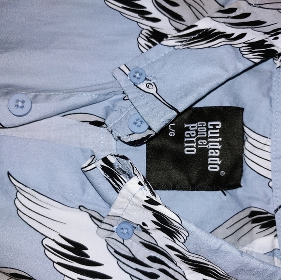 NWT Cuidado con el Perro Bird Crane Shirt L - Picture 7 of 8